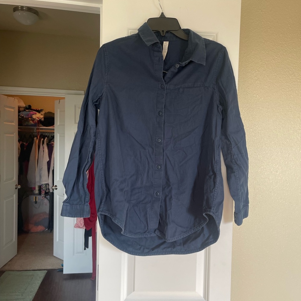 Lululemon Athletica Navy button up Shirt
